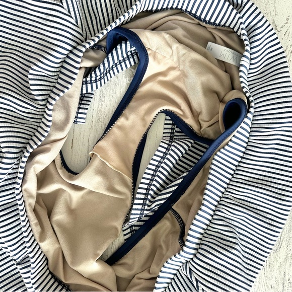 SWIM BY CACIQUE Navy Striped Swim Skirt Seersucker Nautical Beach PLUS Size - Picture 7 of 7